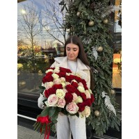 51 роза Микс 80 см
